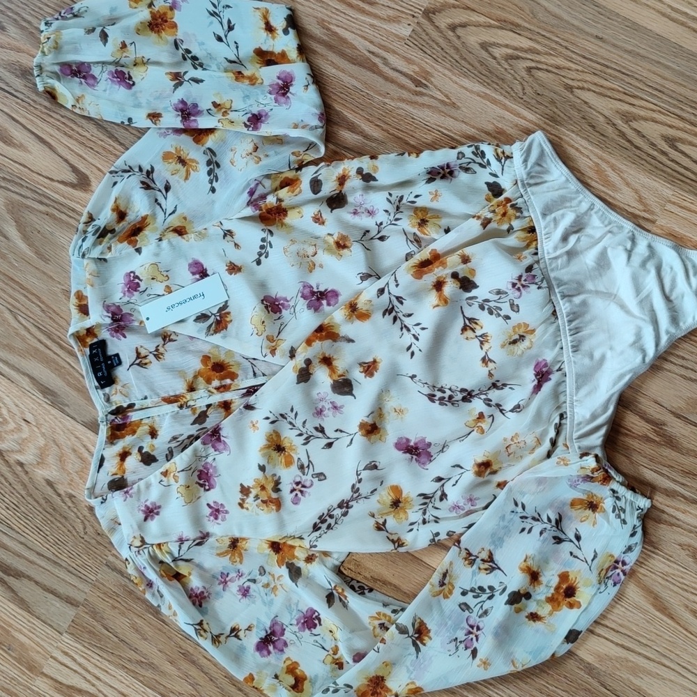Francesca's Floral Print Bodysuit NWT